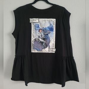 Star Wars "Women of the Galaxy" Mussle Tank Peplum Women's Top Large Black